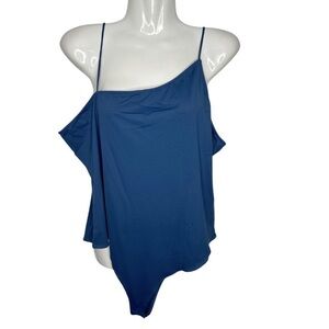 Anrabees | Spaghetti Strap Blue Bodysuit XXL